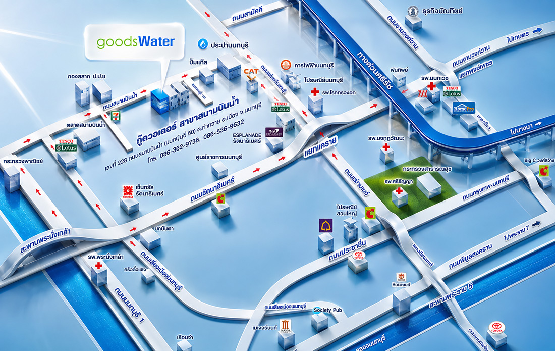 แผนที่ร้านกู๊ดวอเตอร์ Goodswater Map