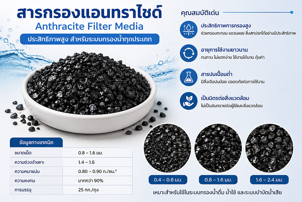 รายละเอียดสารกรองแอนทราไซด์ Anthracite Filter Media